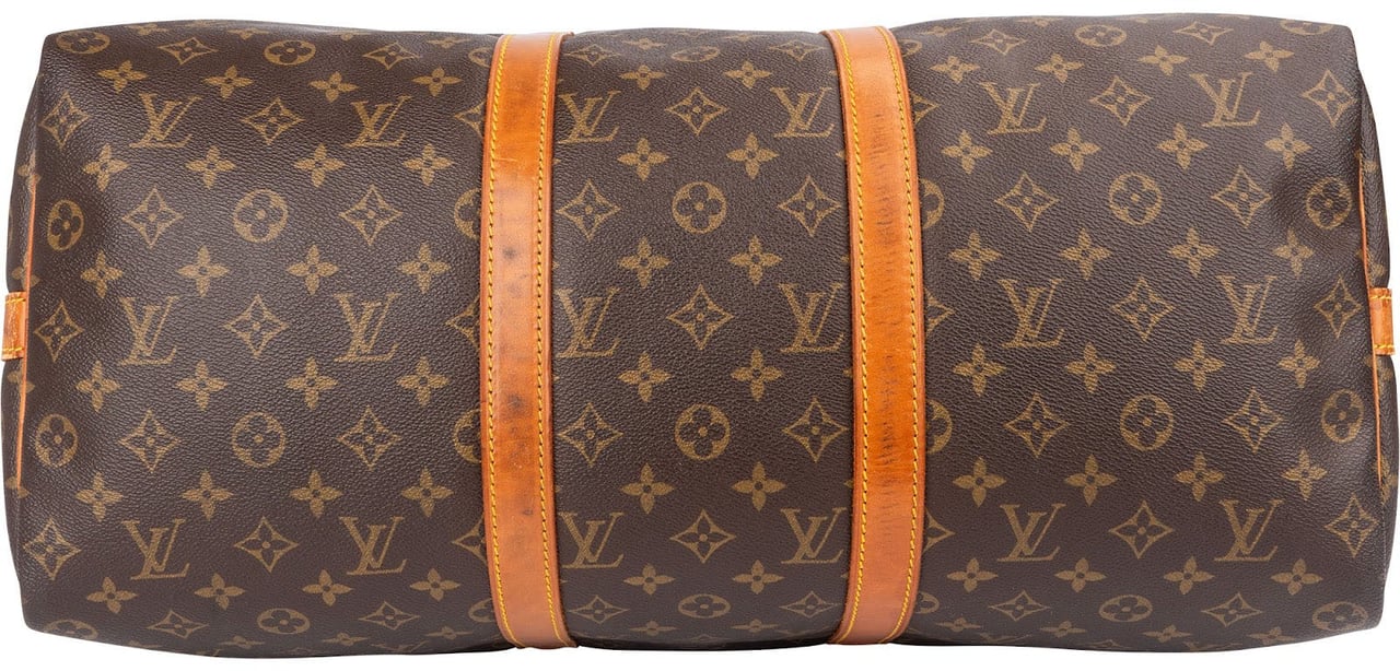 Louis Vuitton Monogram Canvas Keepall 50 Bandoulière Travel Bag Bruin