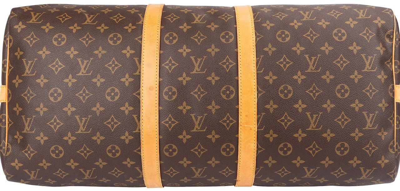 Louis Vuitton Monogram Canvas Keepall 55 Bandoulière Travel Bag Bruin