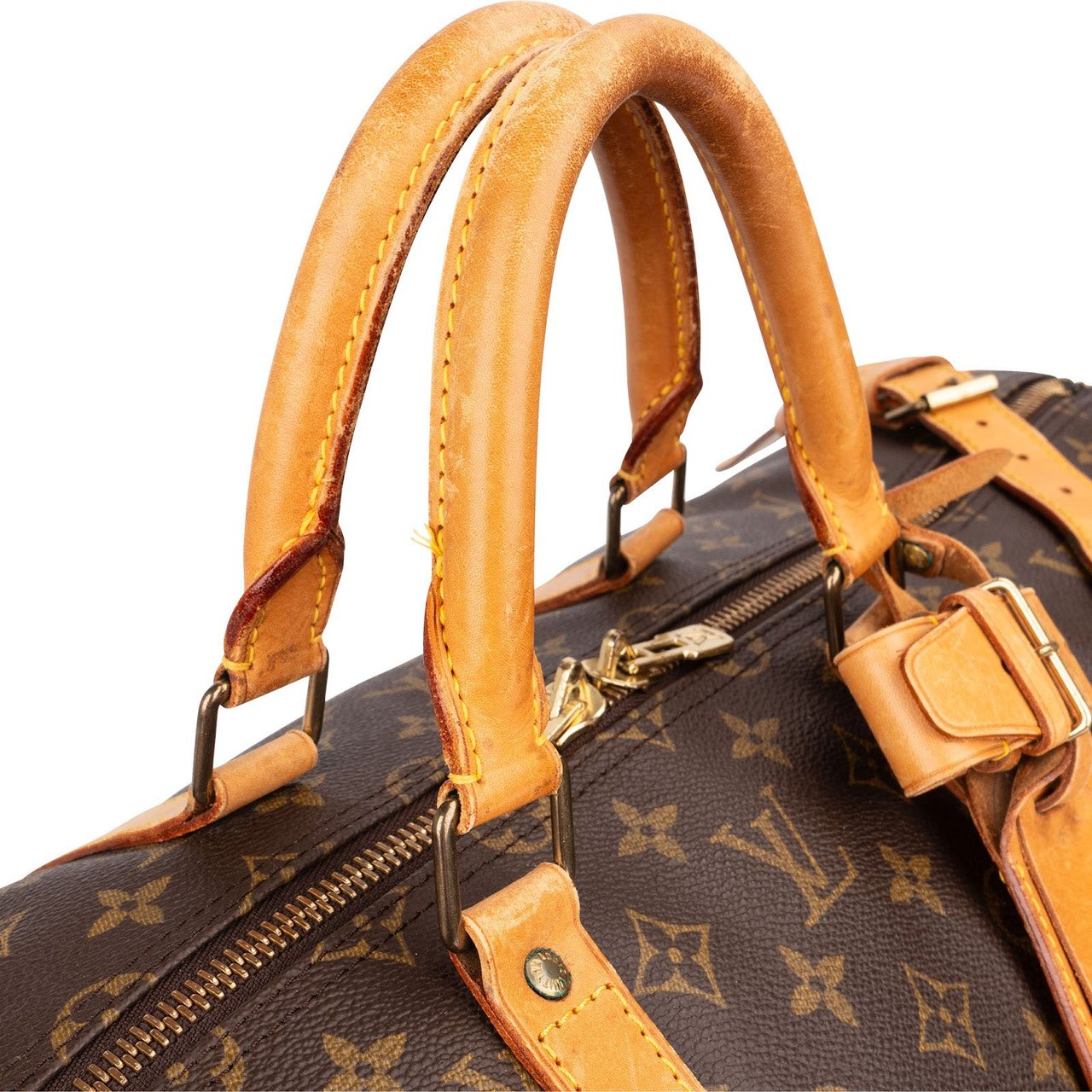 Louis Vuitton Monogram Canvas Keepall 55 Bandoulière Travel Bag Bruin