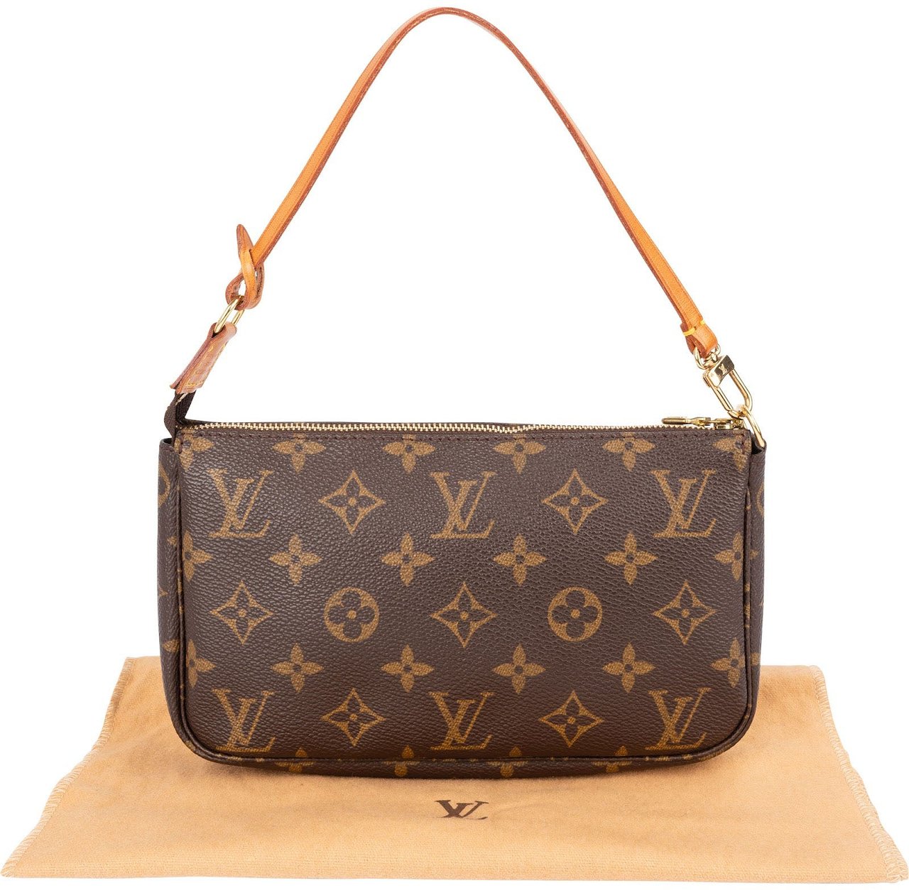 Louis Vuitton Monogram Canvas Pochette Accessoires Handbag Bruin