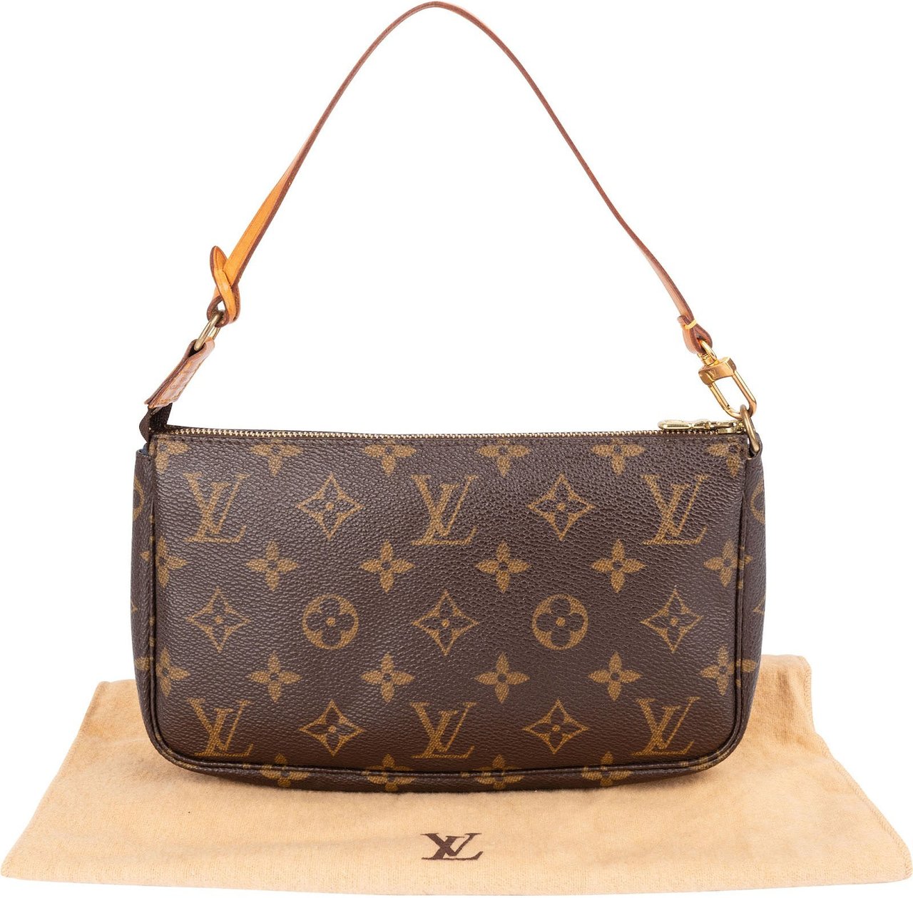 Louis Vuitton Monogram Canvas Pochette Accessoires Handbag Bruin