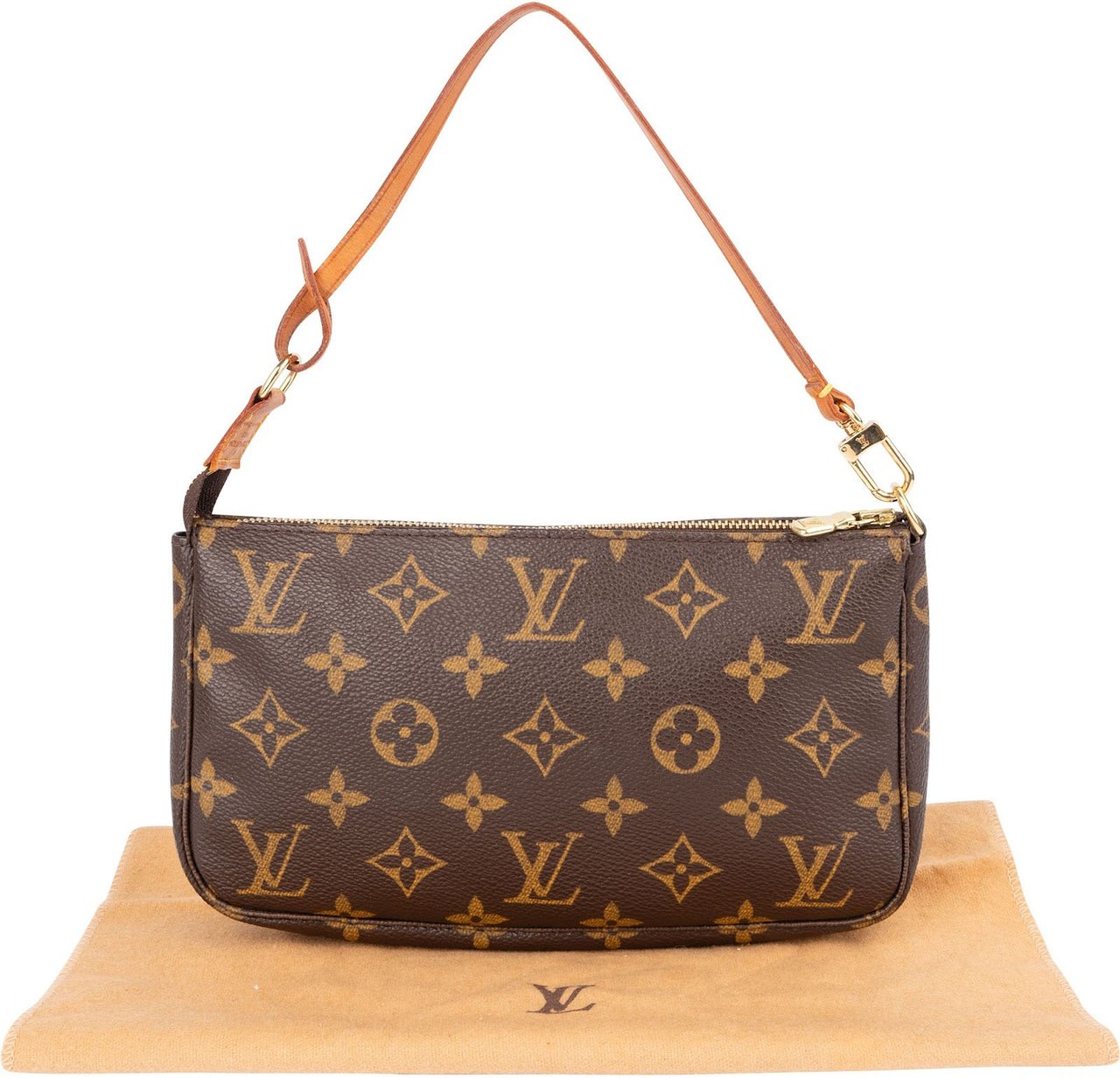 Louis Vuitton Monogram Canvas Pochette Accessoires Handbag Bruin