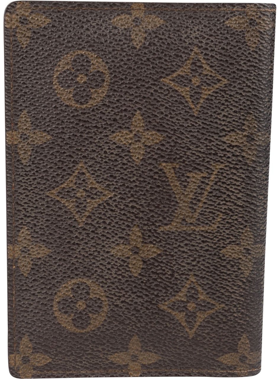 Louis Vuitton Monogram Canvas Passport Cover Card Holder Bruin