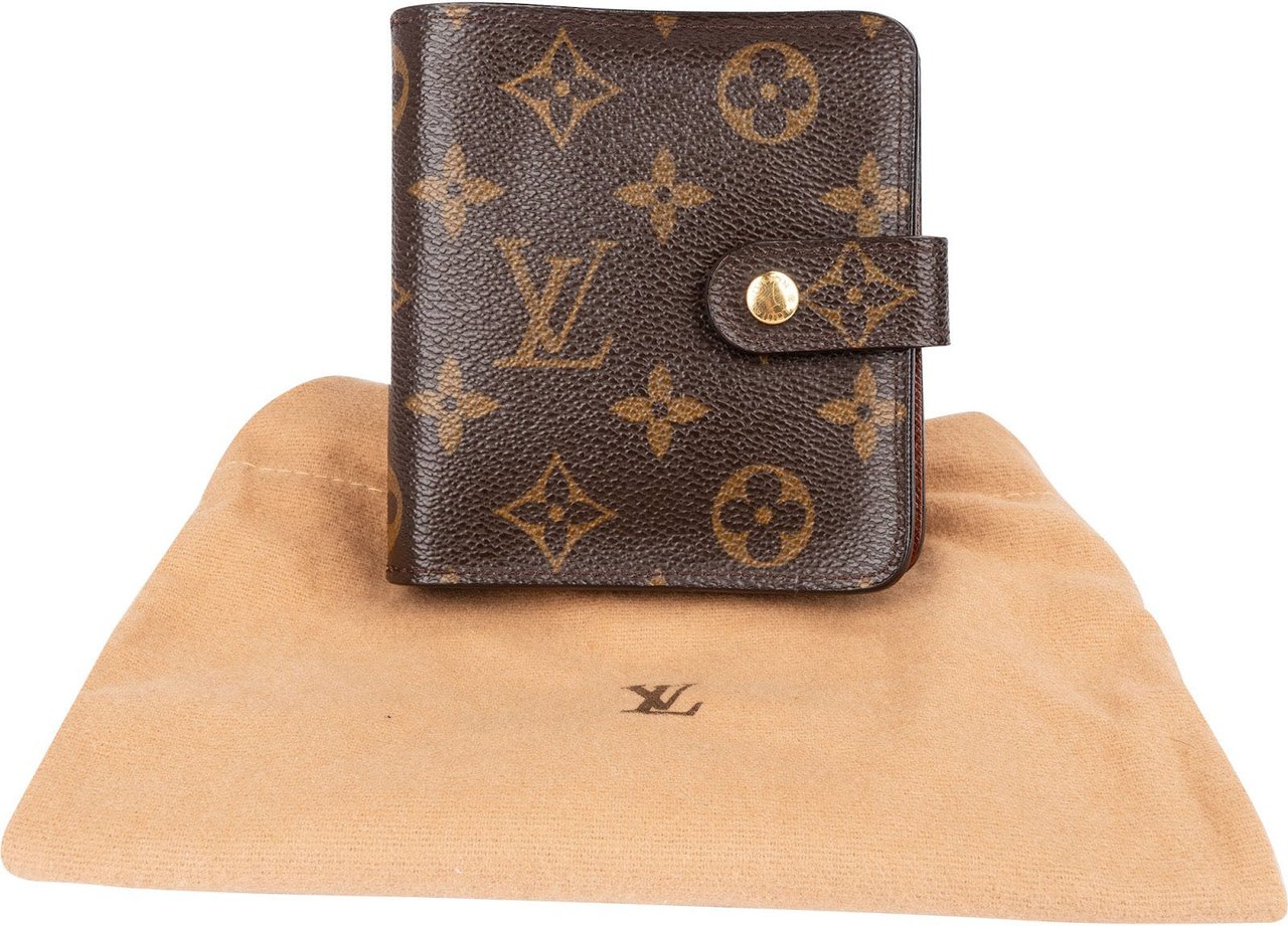 Louis Vuitton Monogram Canvas Compact Zip Wallet Bruin