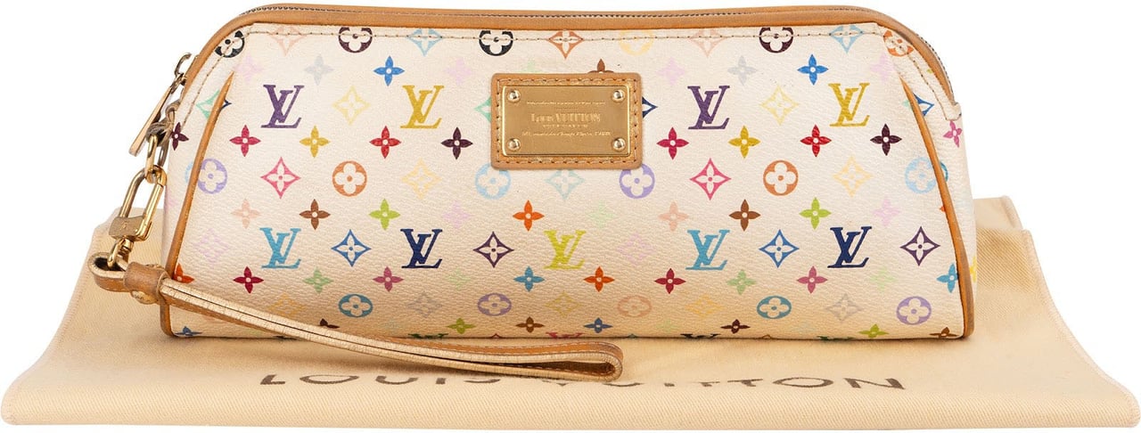 Louis Vuitton Monogram Murakami Multicolor Pochette Accessoires Clutch Wit