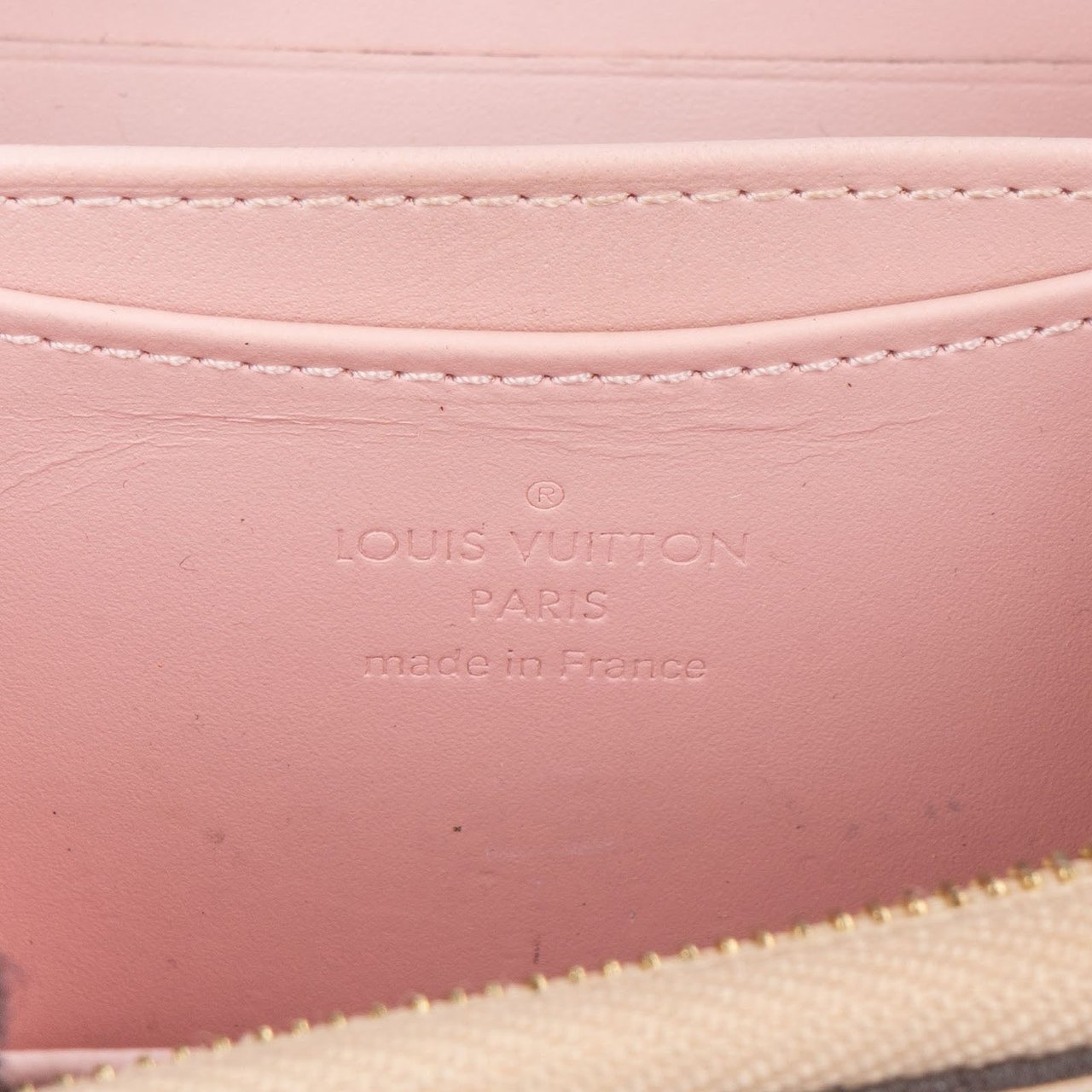 Louis Vuitton Monogram Vernis Rayures Striped Zippy Coin Wallet Beige