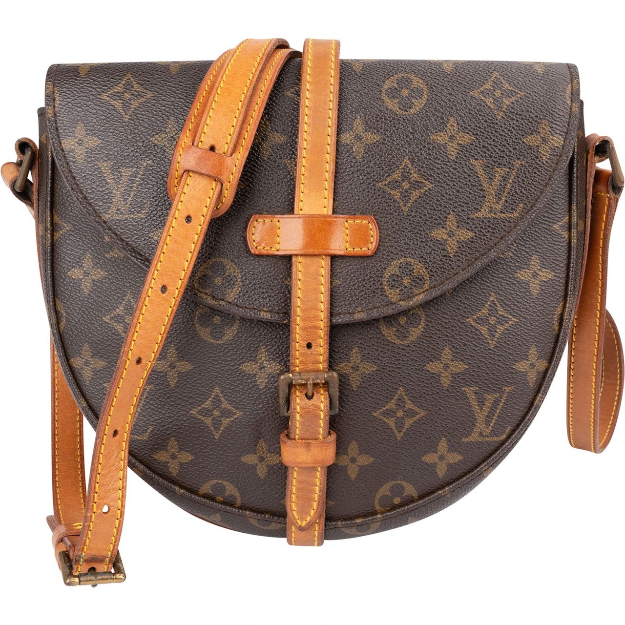 Louis Vuitton Monogram Canvas Chantilly GM Crossbody Bag Bruin