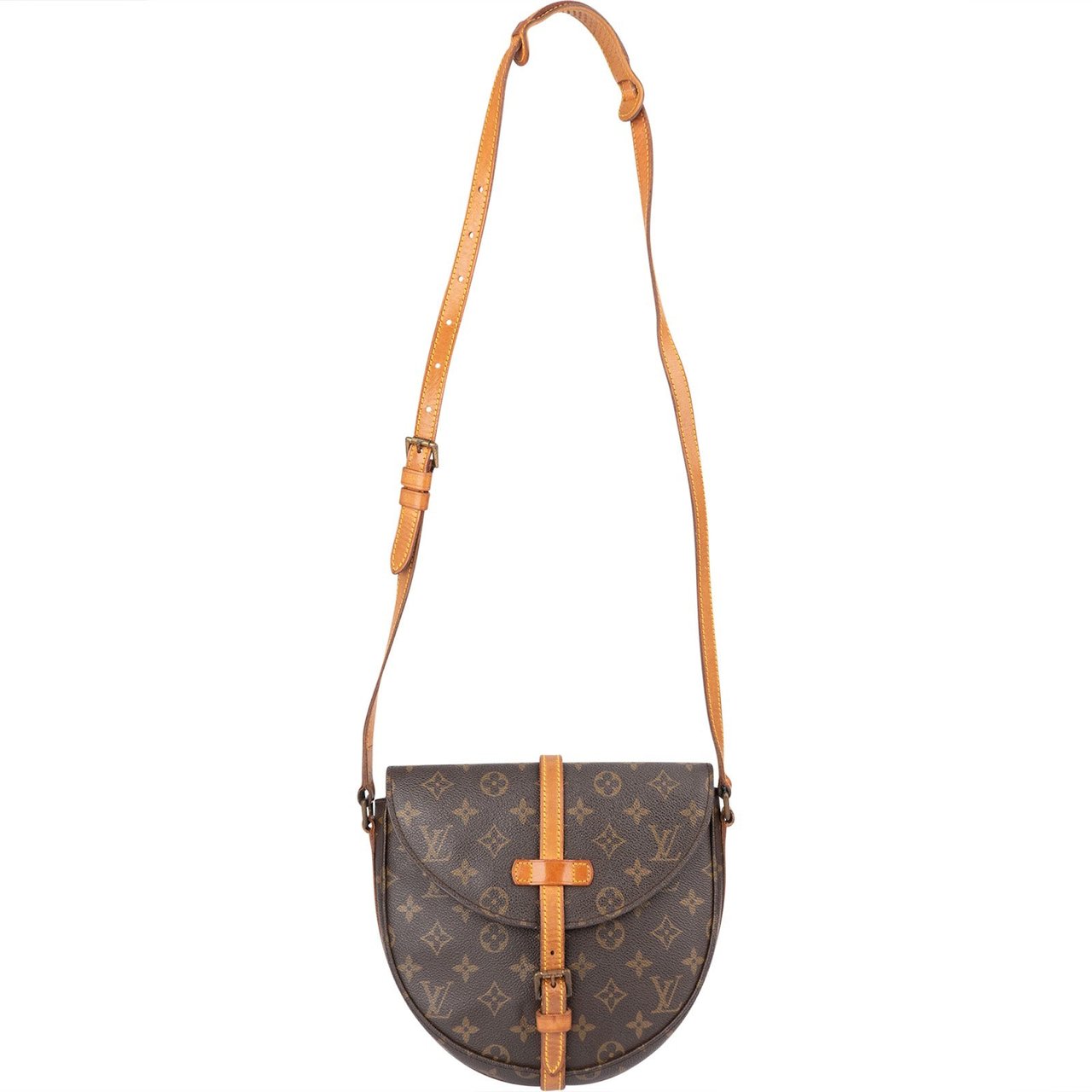 Louis Vuitton Monogram Canvas Chantilly GM Crossbody Bag Bruin