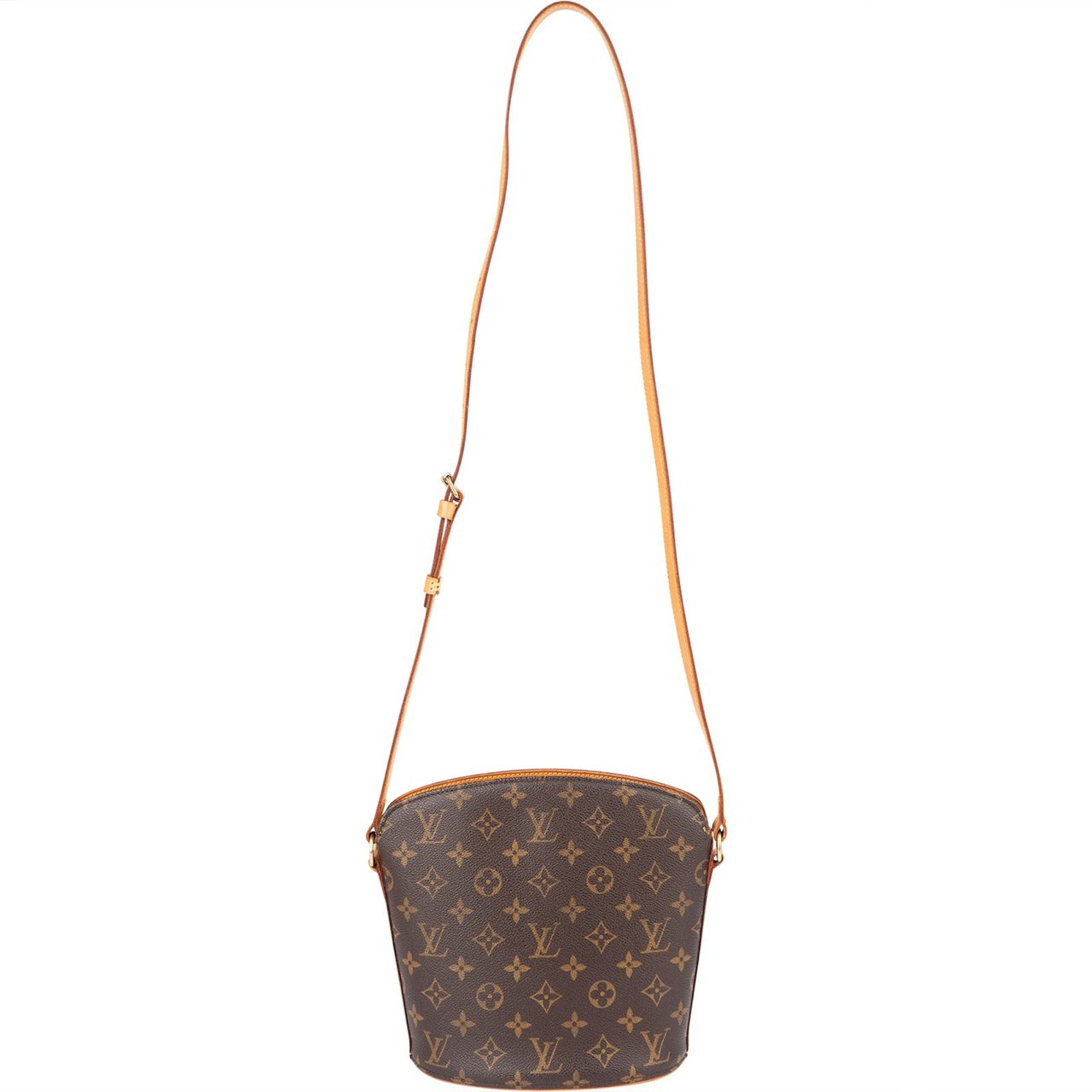 Louis Vuitton Monogram Canvas Drouot Crossbody Bag Bruin