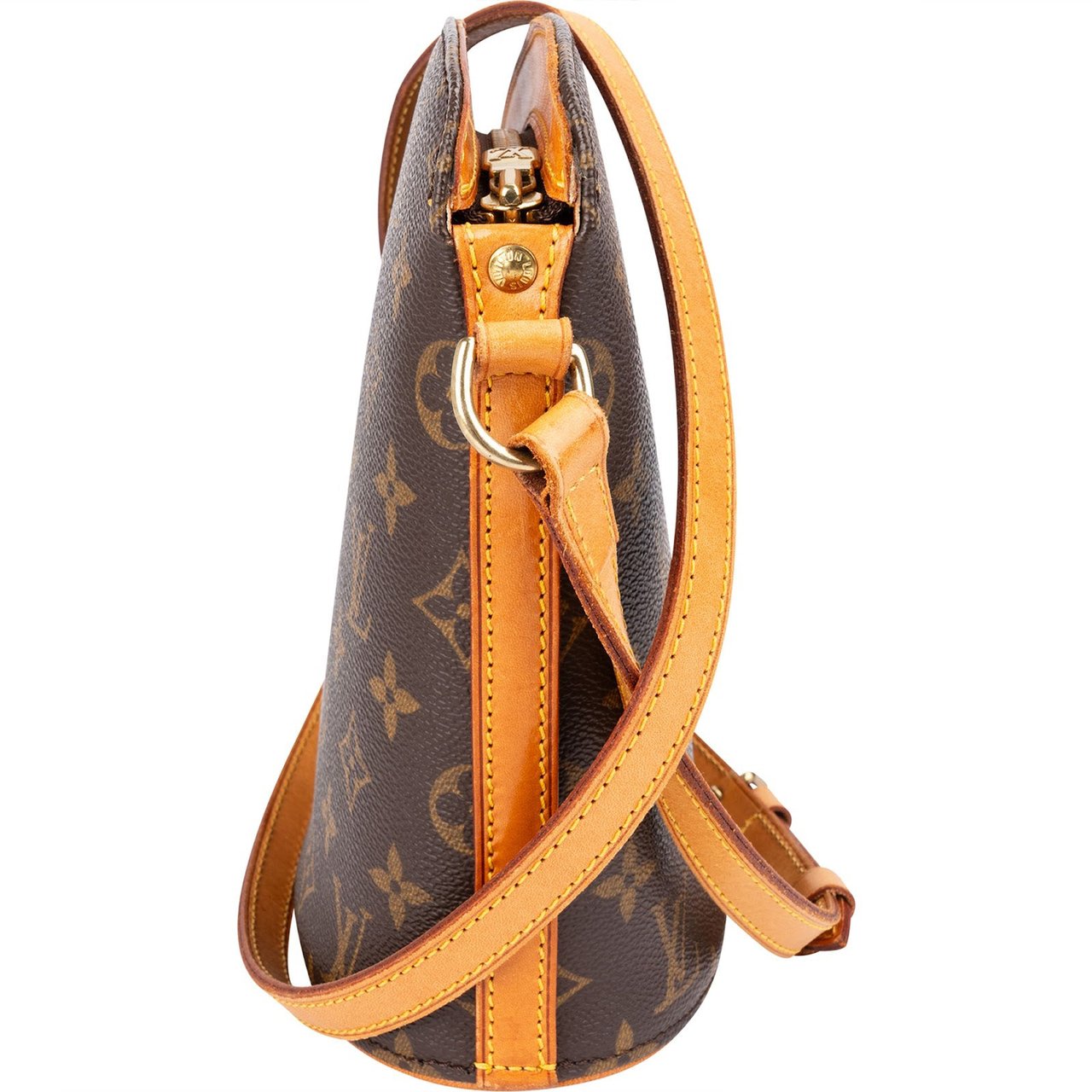 Louis Vuitton Monogram Canvas Drouot Crossbody Bag Bruin