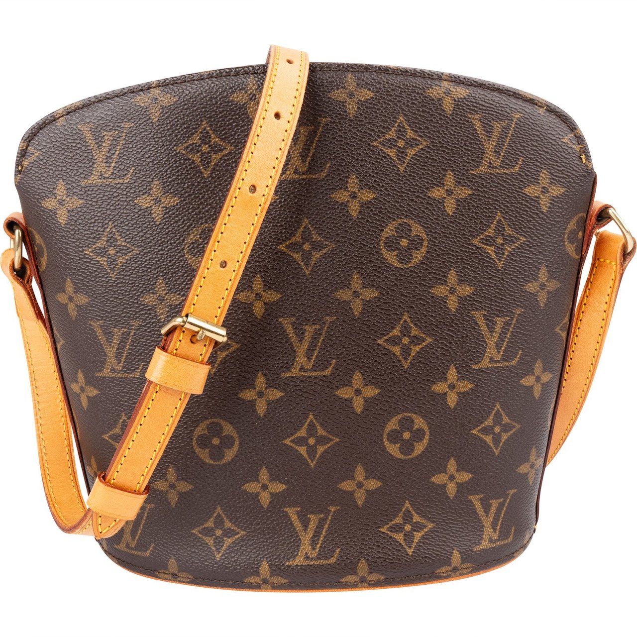Louis Vuitton Monogram Canvas Drouot Crossbody Bag Bruin