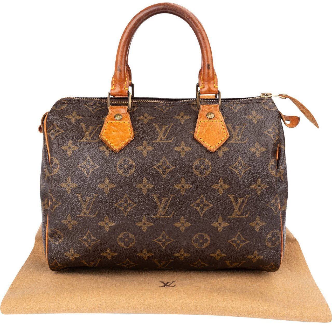 Louis Vuitton Monogram Canvas Speedy 25 Handbag Bruin
