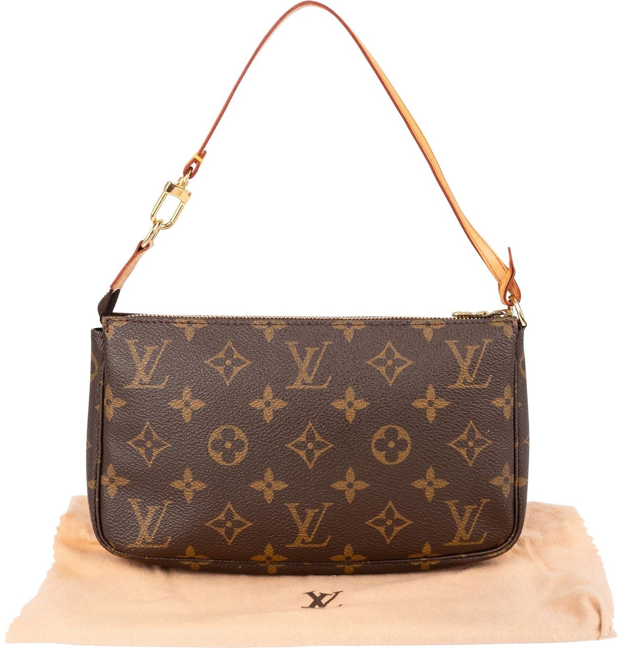 Louis Vuitton Monogram Canvas Pochette Accessoires Handbag Bruin