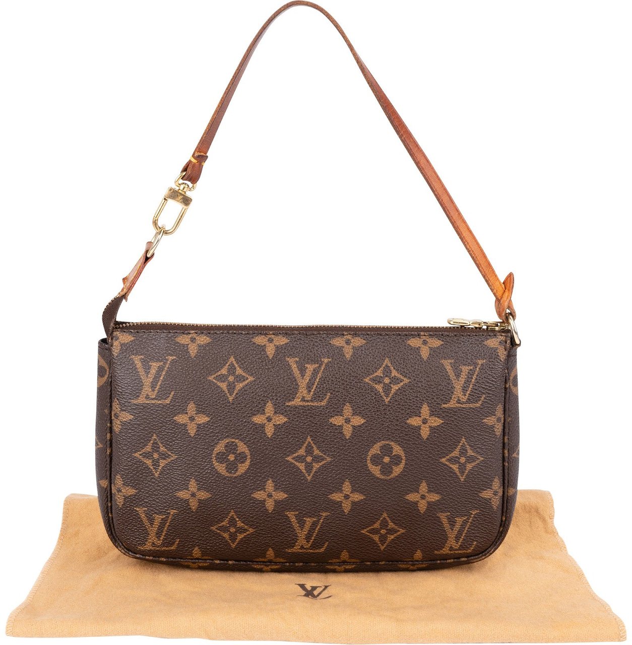 Louis Vuitton Monogram Canvas Pochette Accessoires Handbag Bruin