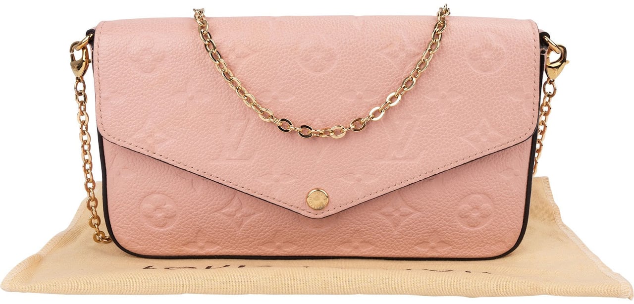 Louis Vuitton Monogram Empreinte Leather Félicie Pochette Crossbody Bag Rood