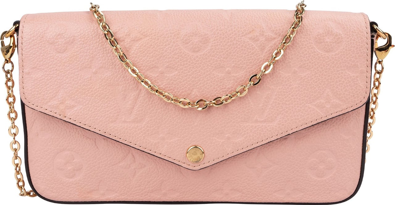 Louis Vuitton Monogram Empreinte Leather Félicie Pochette Crossbody Bag Rood