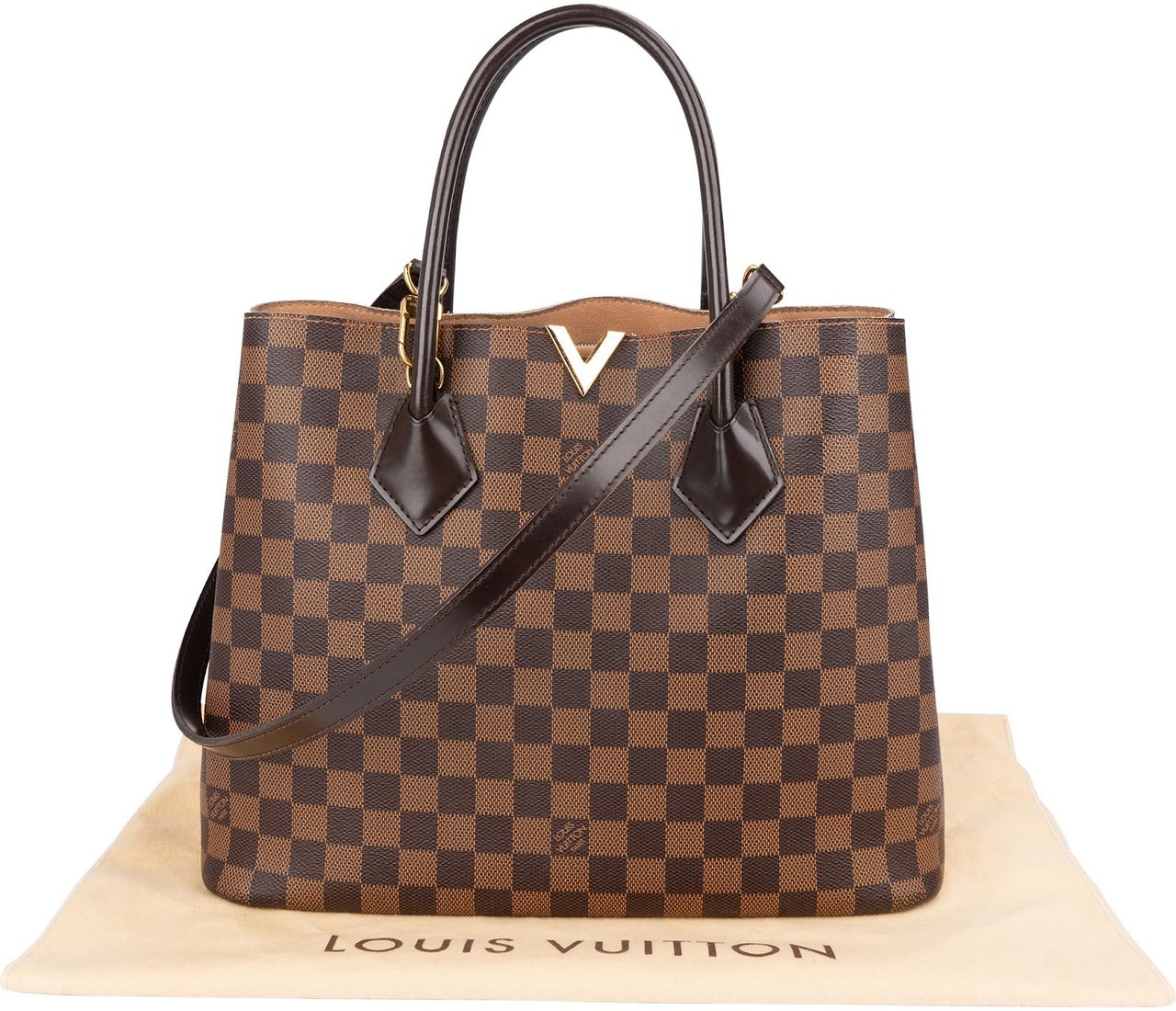 Louis Vuitton Monogram Damier Ebene Kensington Handbag Bruin