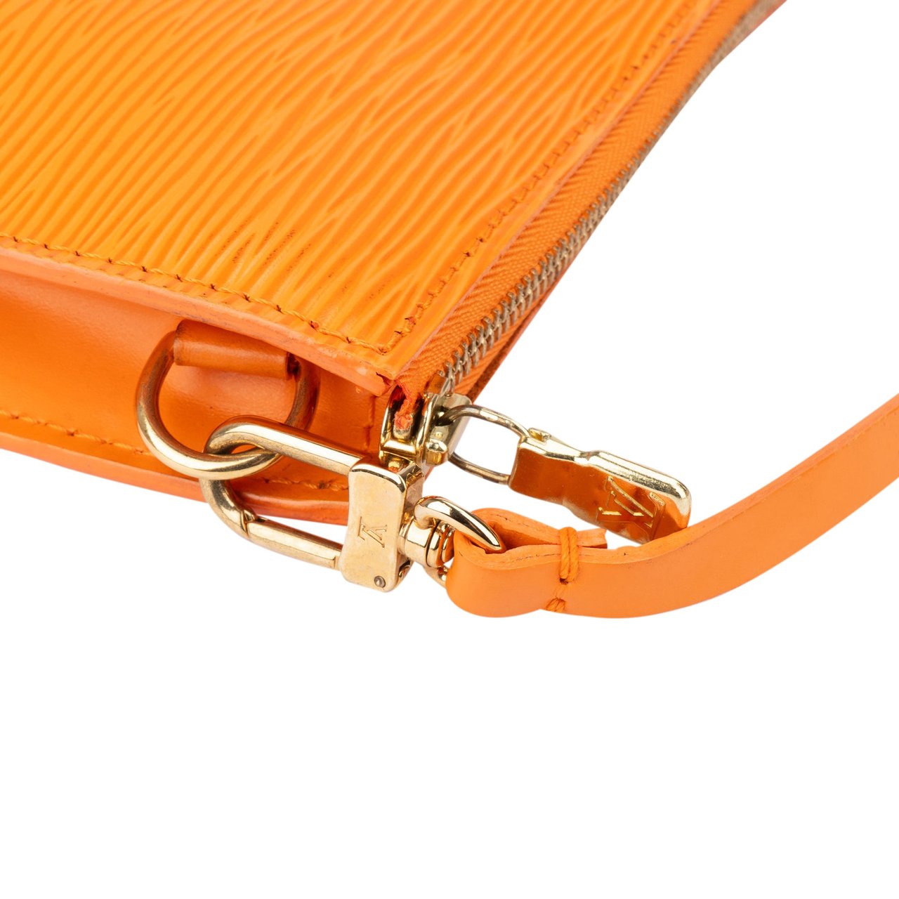 Louis Vuitton Orange Epi Leather Pochette Accessoire Handbag Oranje