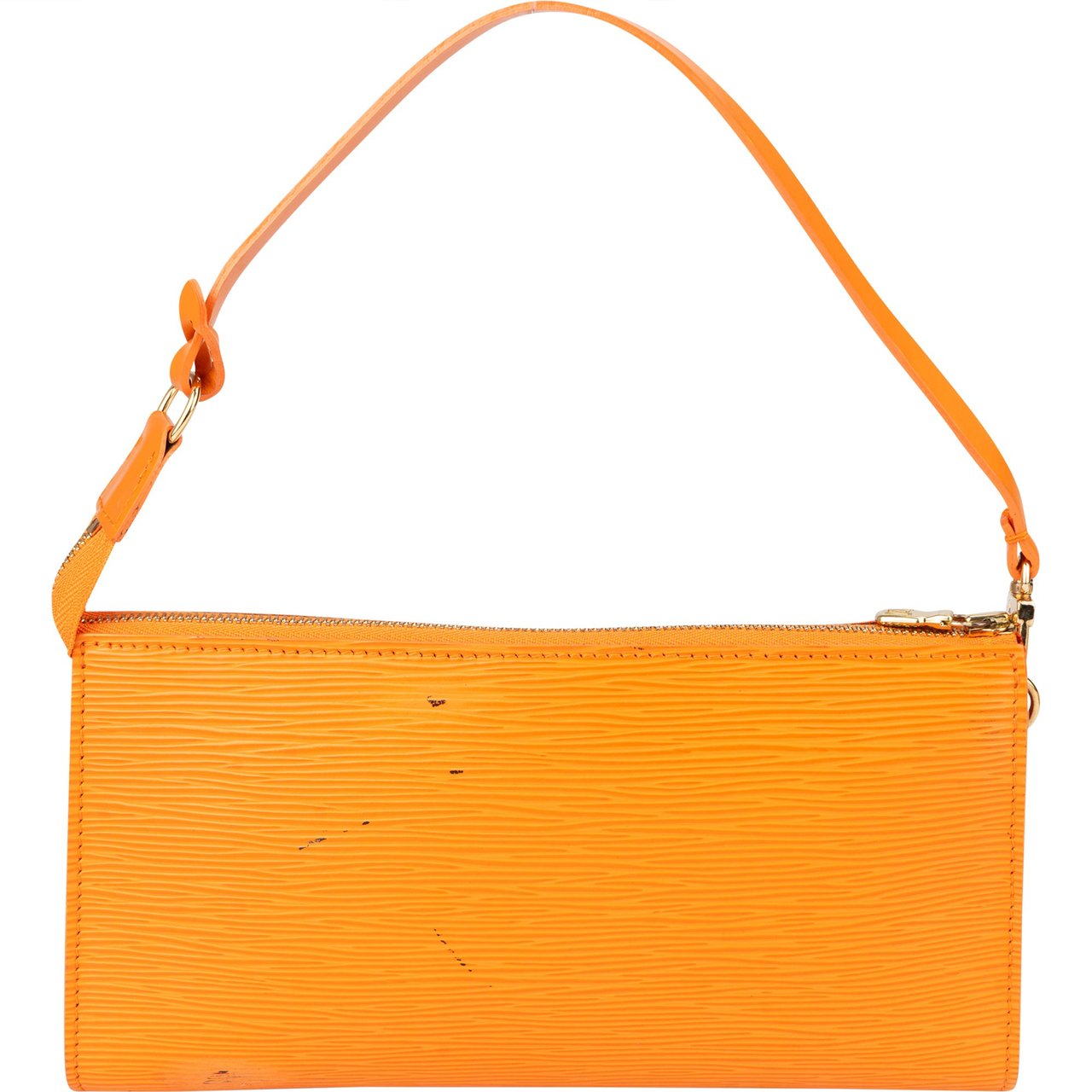 Louis Vuitton Orange Epi Leather Pochette Accessoire Handbag Oranje
