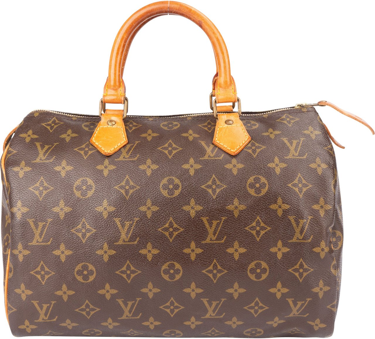 Louis Vuitton Louis Vuitton Canvas Monogram Speedy 30 Handbag Bruin