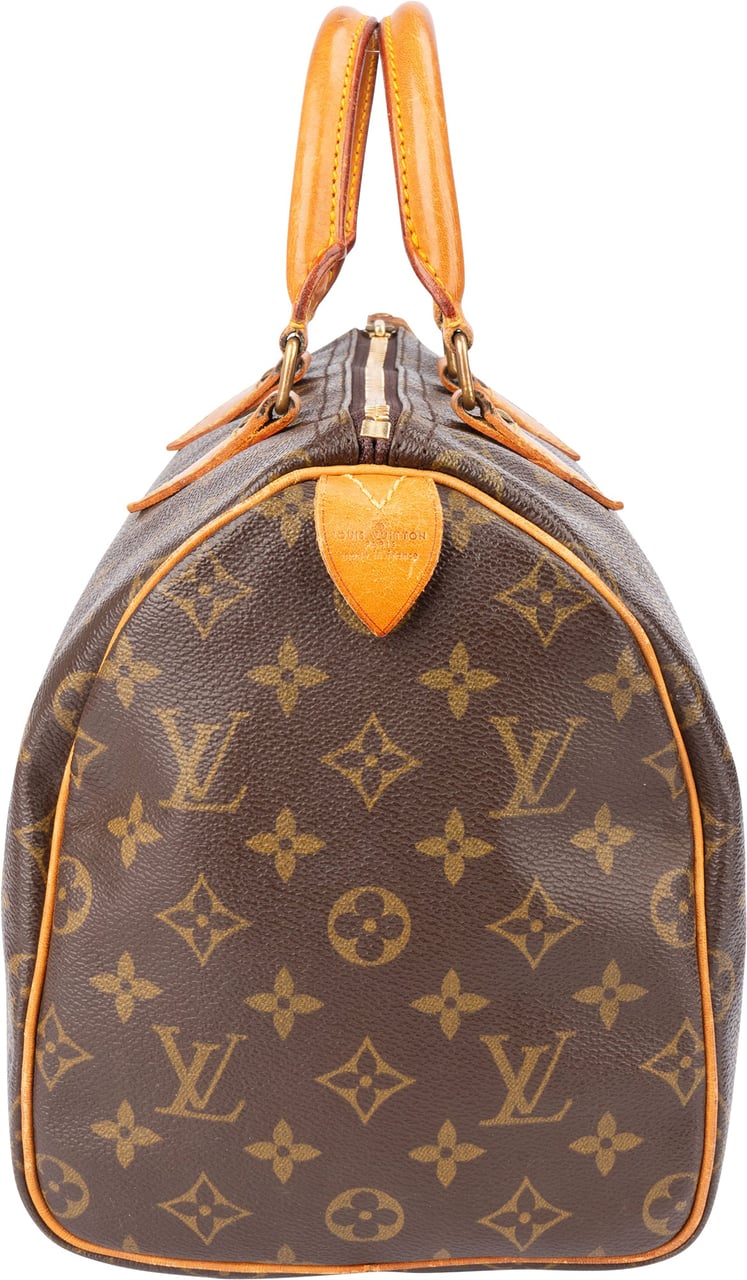 Louis Vuitton Louis Vuitton Canvas Monogram Speedy 30 Handbag Bruin