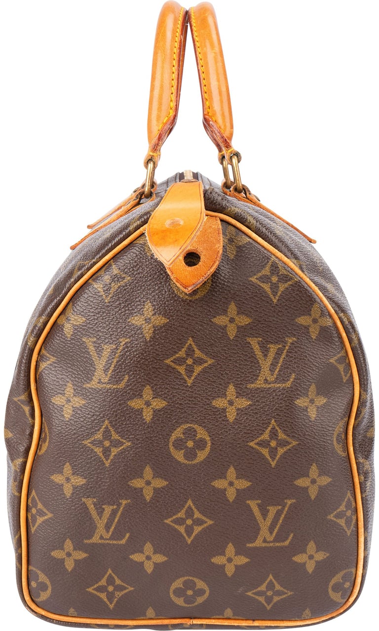 Louis Vuitton Louis Vuitton Canvas Monogram Speedy 30 Handbag Bruin