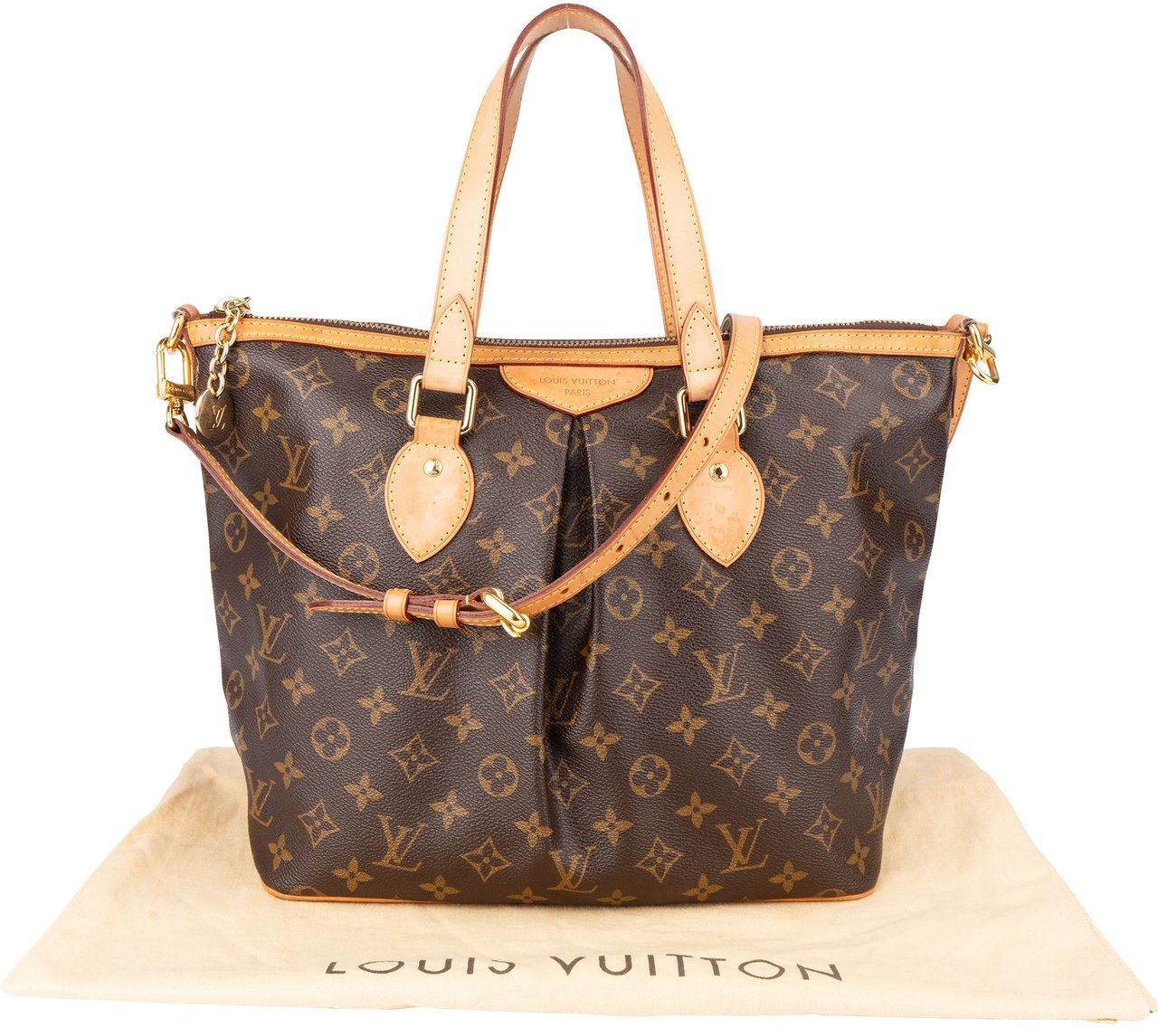 Louis Vuitton Louis Vuitton Canvas Monogram Palermo PM Handbag Bruin