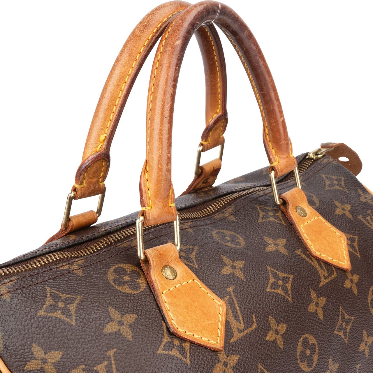 Louis Vuitton Louis Vuitton Canvas Monogram Speedy 30 Handbag Bruin