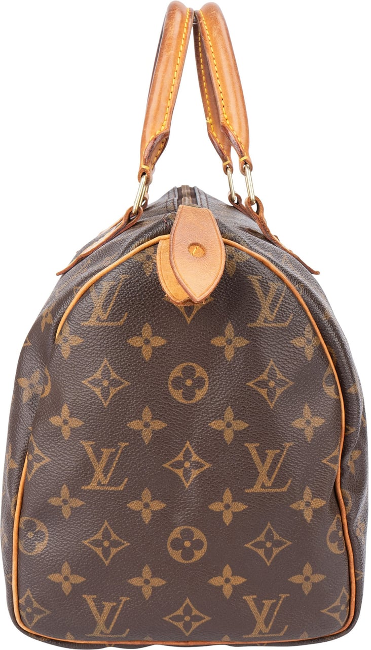 Louis Vuitton Louis Vuitton Canvas Monogram Speedy 30 Handbag Bruin