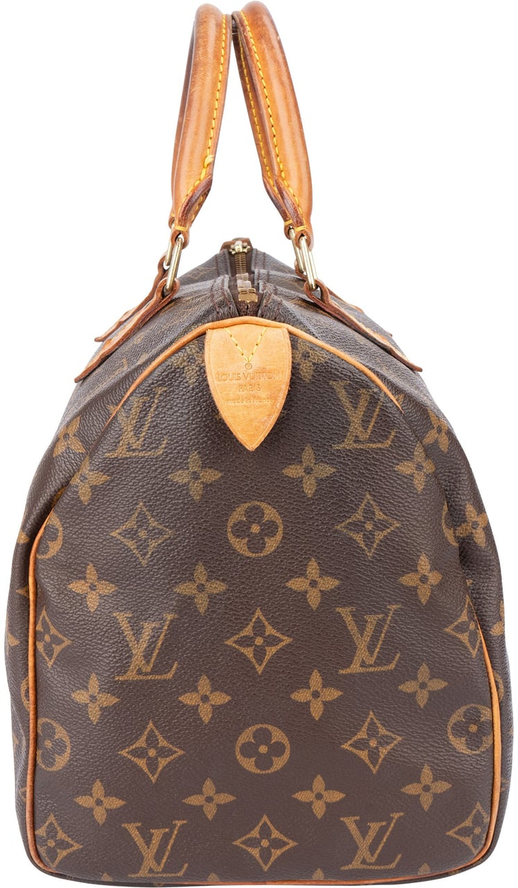 Louis Vuitton Louis Vuitton Canvas Monogram Speedy 30 Handbag Bruin