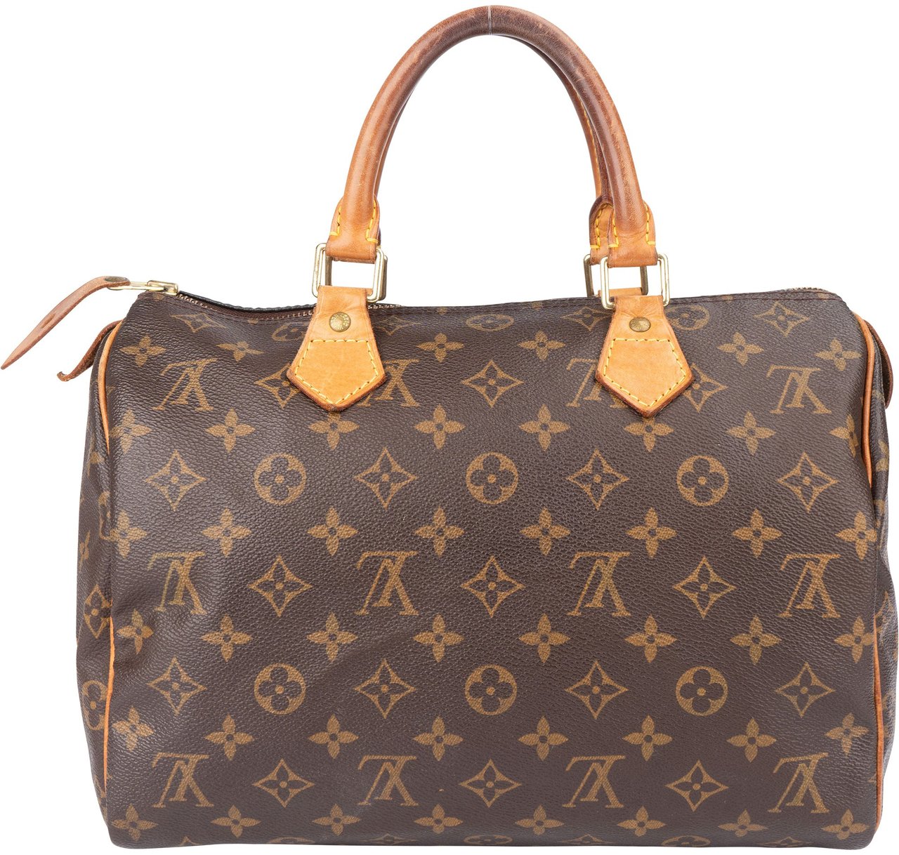 Louis Vuitton Louis Vuitton Canvas Monogram Speedy 30 Handbag Bruin