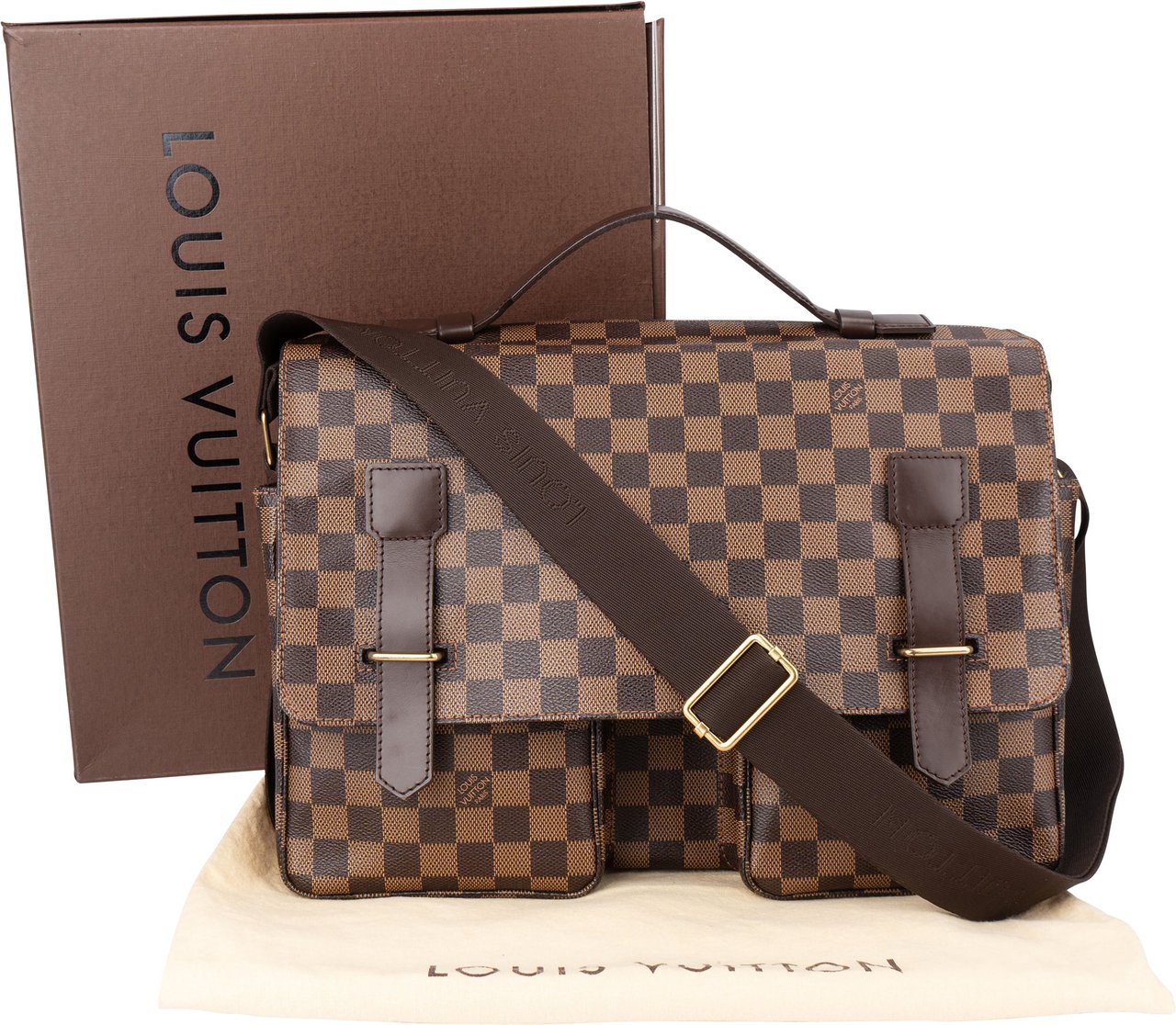 Louis Vuitton Louis Vuitton Damier Ebene Monogram Broadway Crossbody Bag Bruin