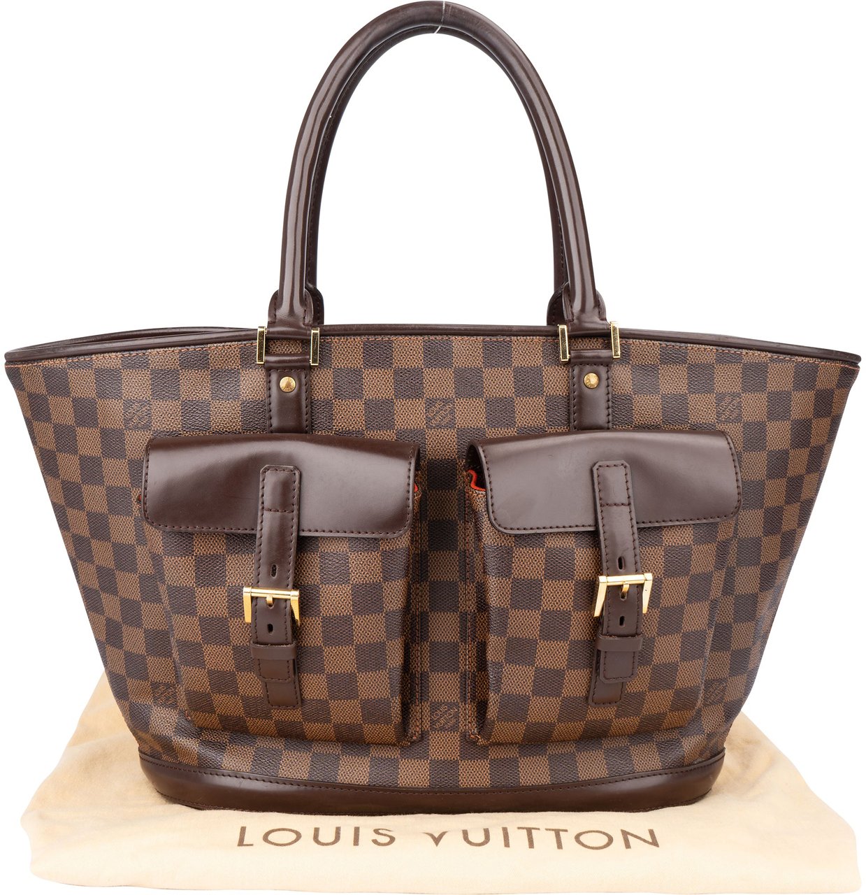 Louis Vuitton Louis Vuitton Canvas Monogram Manoque GM Handbag Bruin