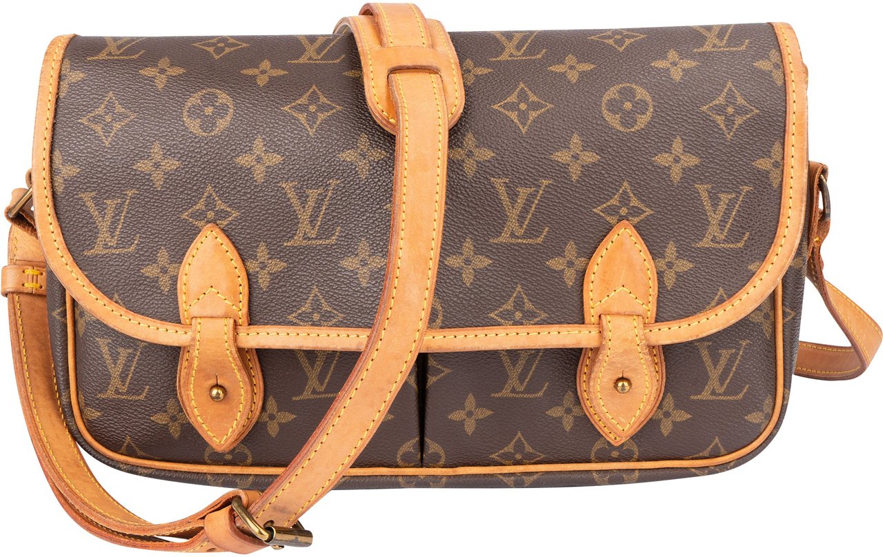 Louis Vuitton Louis Vuitton Canvas Monogram Gibeciere MM Crossbody Bag Bruin