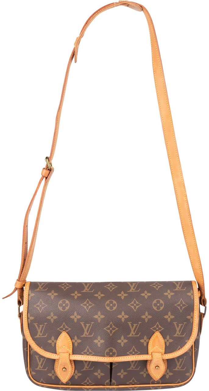 Louis Vuitton Louis Vuitton Canvas Monogram Gibeciere MM Crossbody Bag Bruin