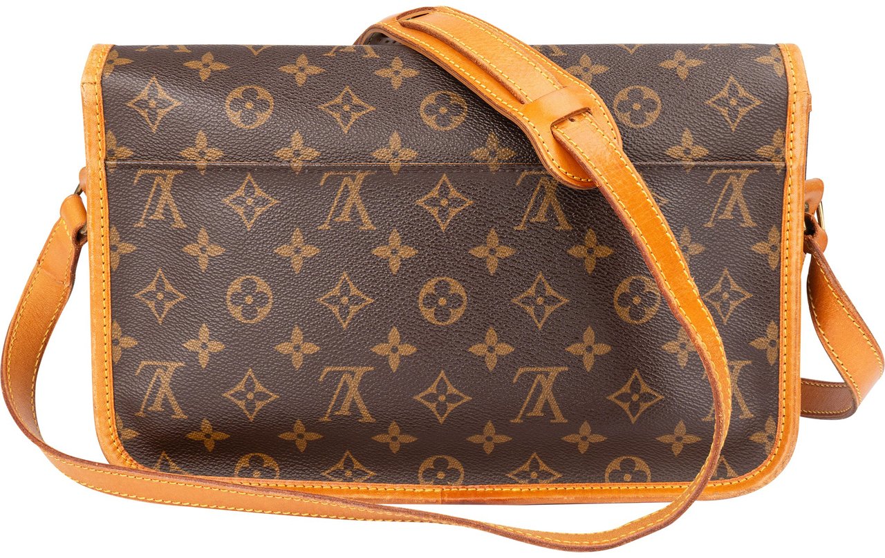 Louis Vuitton Canvas Monogram Gibeciere MM Crossbody Bag Bruin