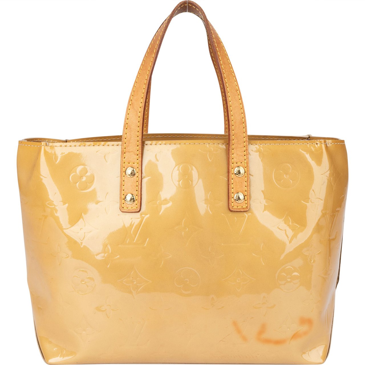 Louis Vuitton Louis Vuitton Vernis Monogram Reade PM Handbag Geel