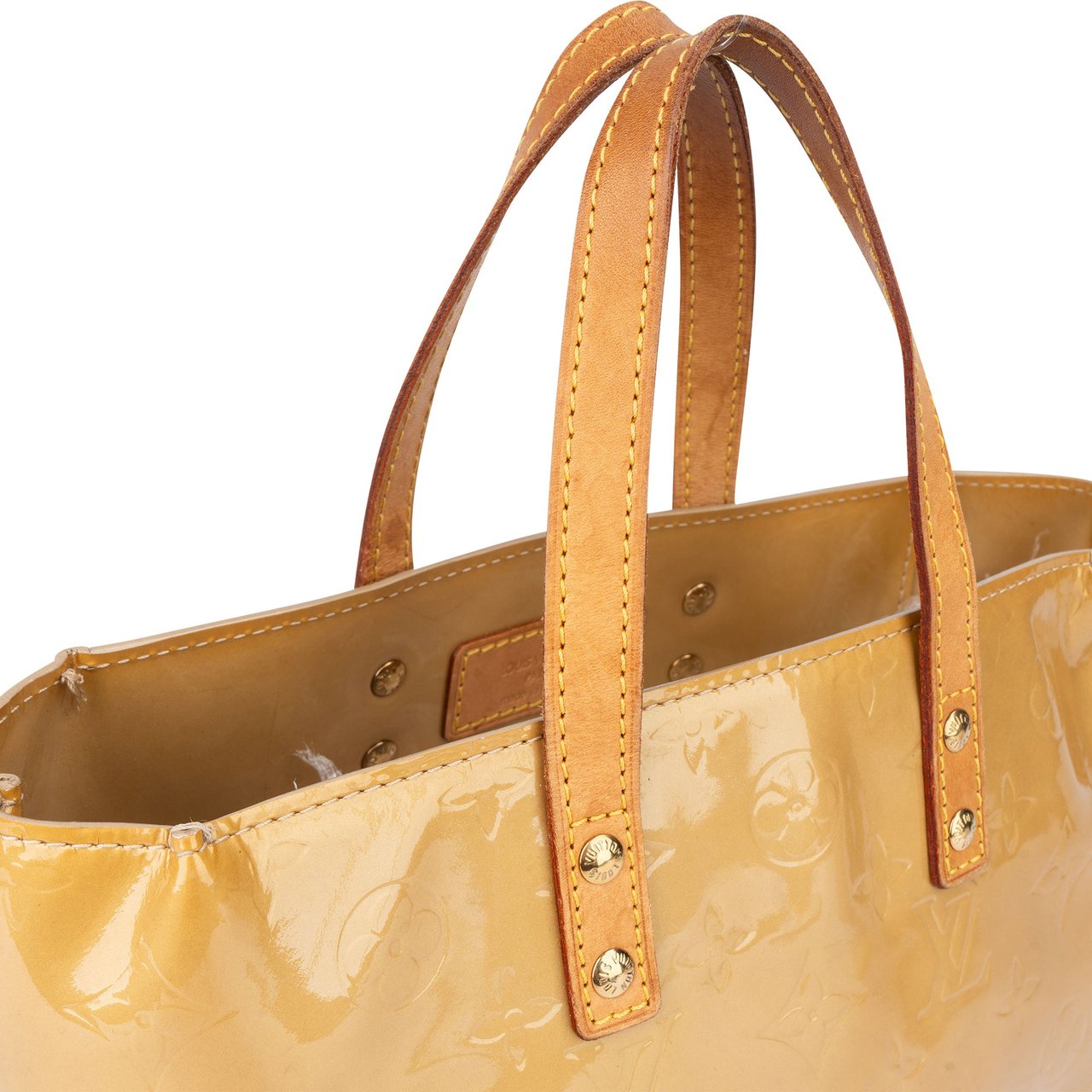 Louis Vuitton Louis Vuitton Vernis Monogram Reade PM Handbag Geel