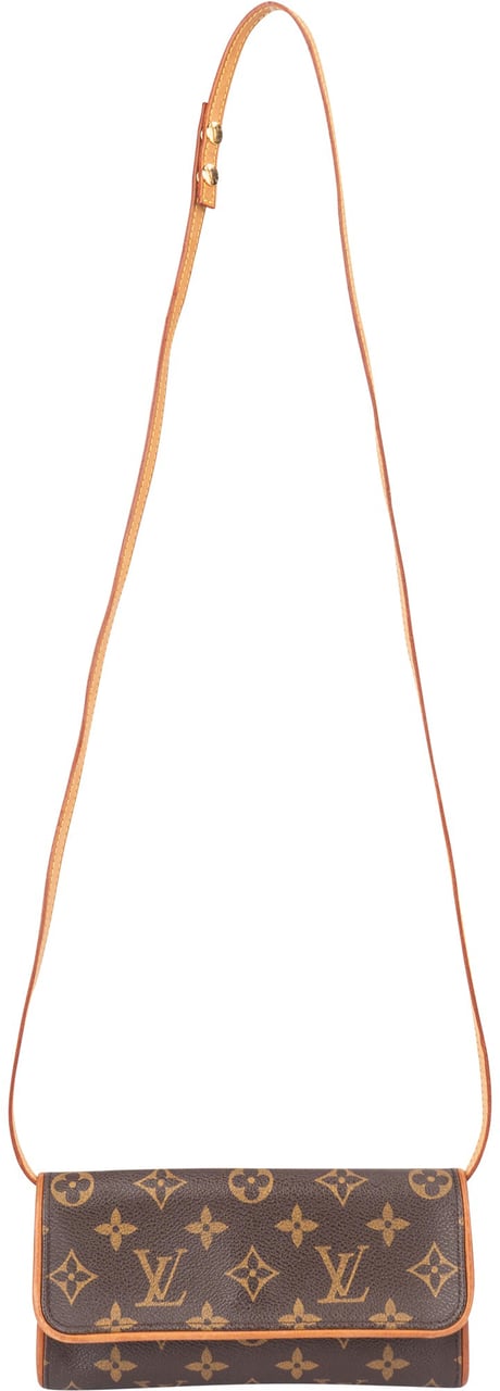 Louis Vuitton Louis Vuitton Canvas Monogram Pochette Twin PM Crossbody Bag Bruin