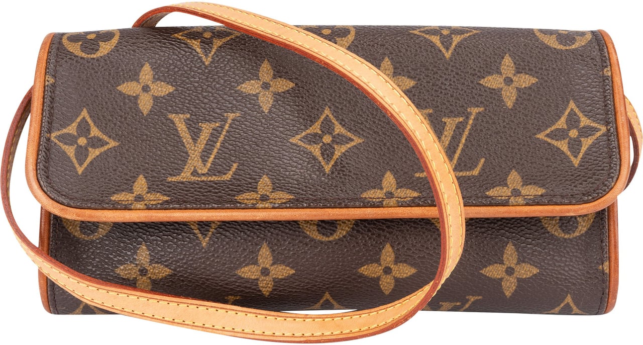 Louis Vuitton Louis Vuitton Canvas Monogram Pochette Twin PM Crossbody Bag Bruin