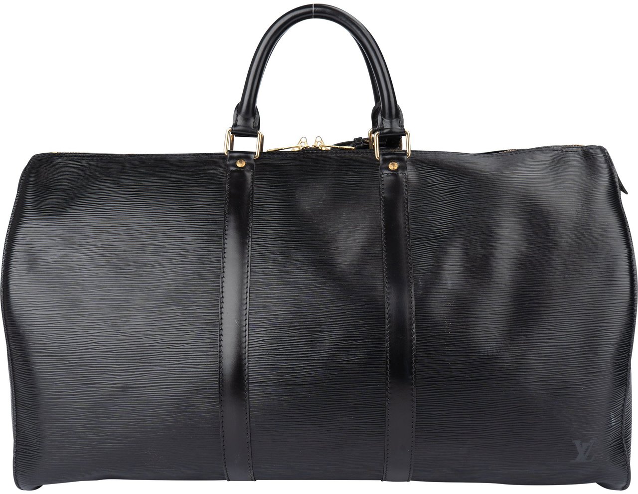 Louis Vuitton Louis Vuitton Noir Epi Leather Keepall 50 Zwart