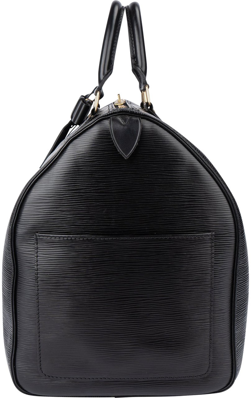 Louis Vuitton Louis Vuitton Noir Epi Leather Keepall 50 Zwart