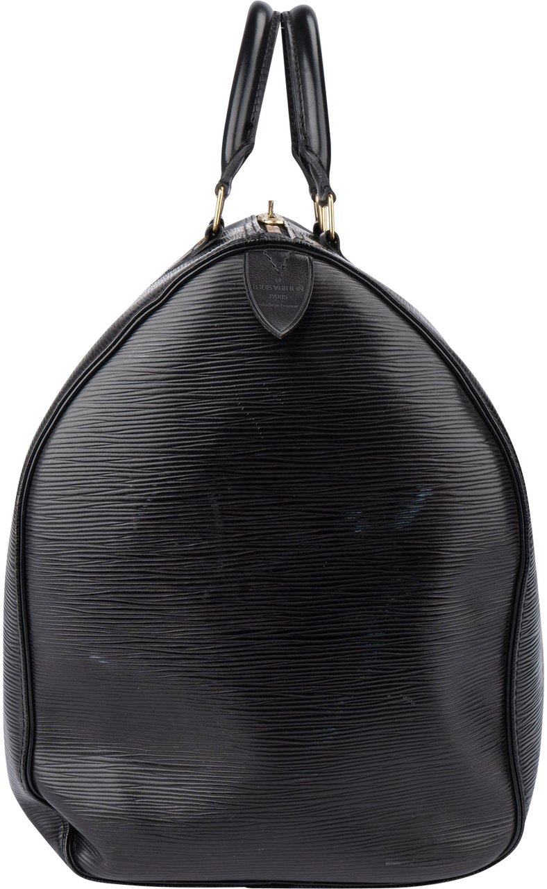Louis Vuitton Louis Vuitton Noir Epi Leather Keepall 50 Zwart