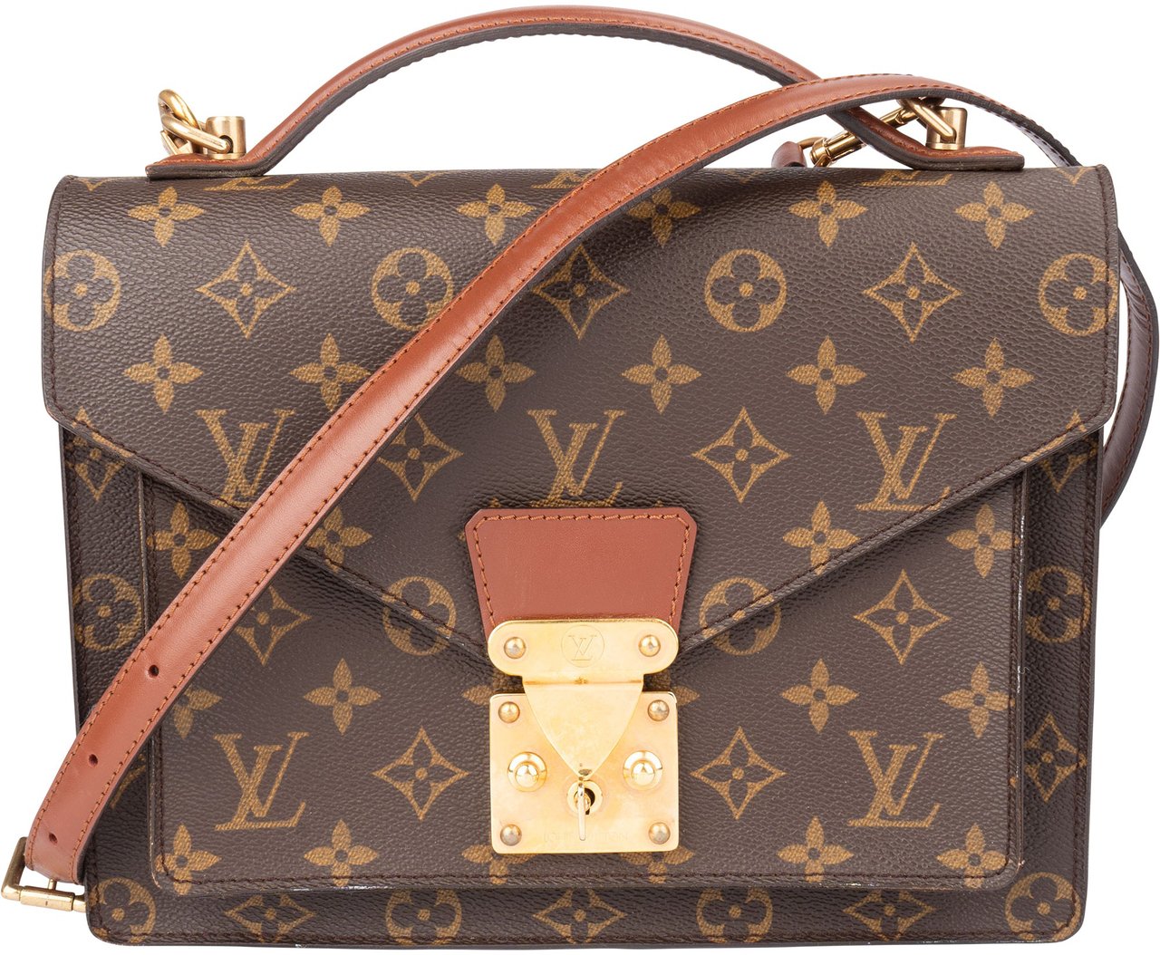 Louis Vuitton Louis Vuitton Canvas Monogram Monceau Handbag Bruin
