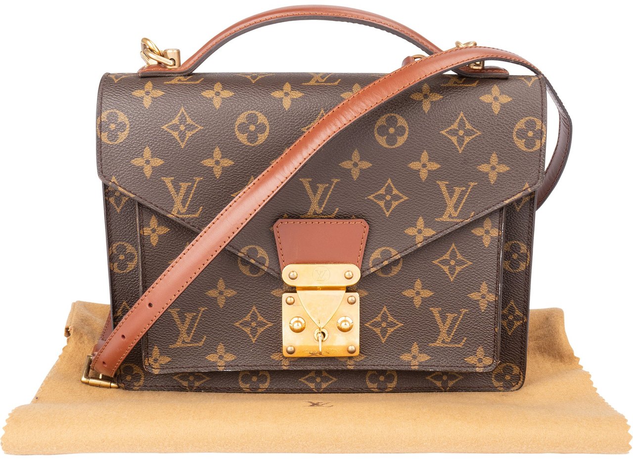 Louis Vuitton Louis Vuitton Canvas Monogram Monceau Handbag Bruin