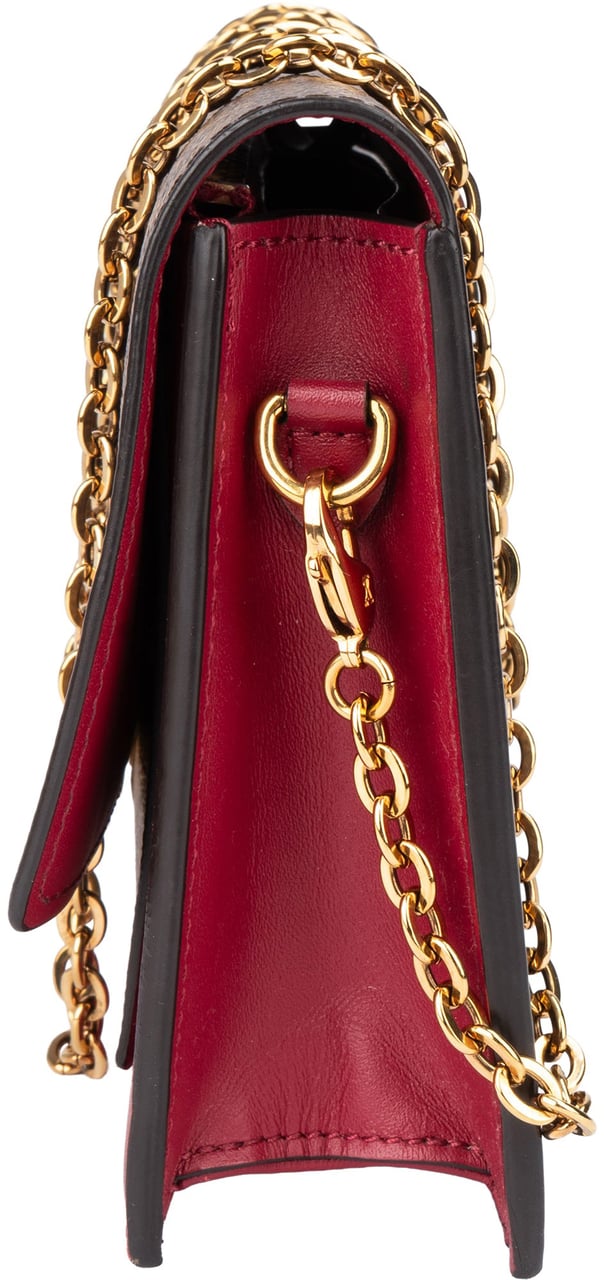 Louis Vuitton Canvas Monogram Flore Wallet On Chain Crossbody Bag Bruin