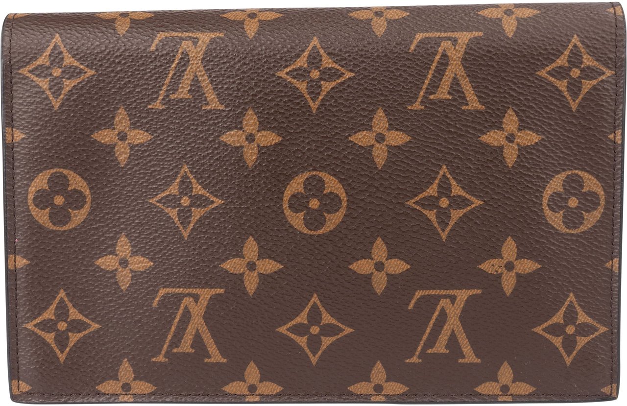Louis Vuitton Canvas Monogram Flore Wallet On Chain Crossbody Bag Bruin