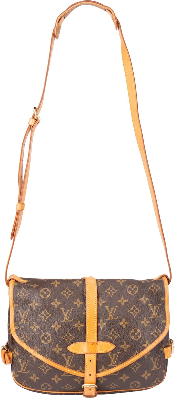Louis Vuitton Louis Vuitton Canvas Monogram Saumur 30 Crossbody Bag Bruin