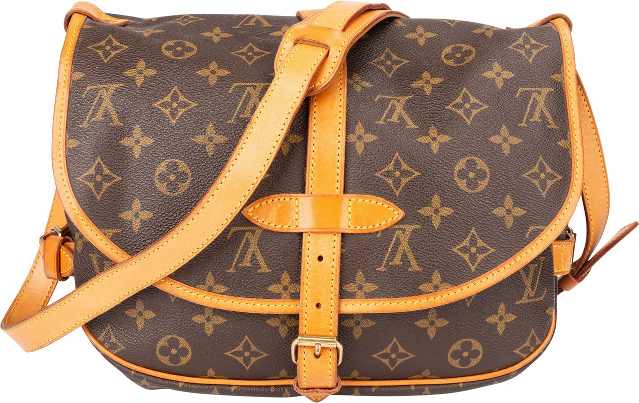 Louis Vuitton Louis Vuitton Canvas Monogram Saumur 30 Crossbody Bag Bruin