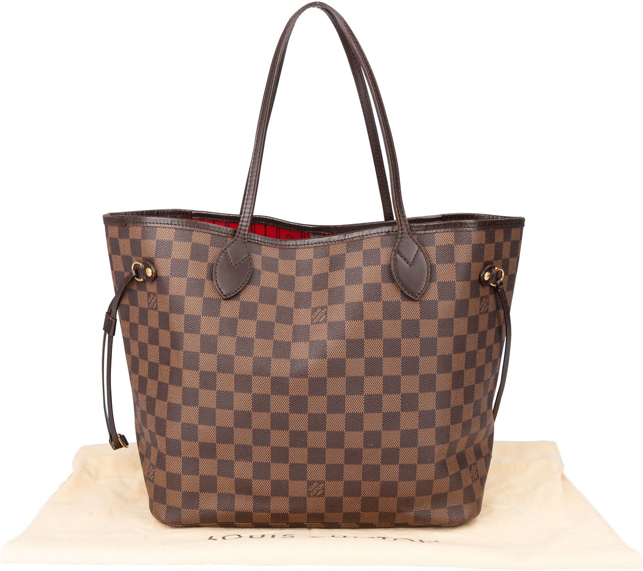 Louis Vuitton Louis Vuitton Damier Ebene Monogram Neverfull MM Shopper Handbag Bruin